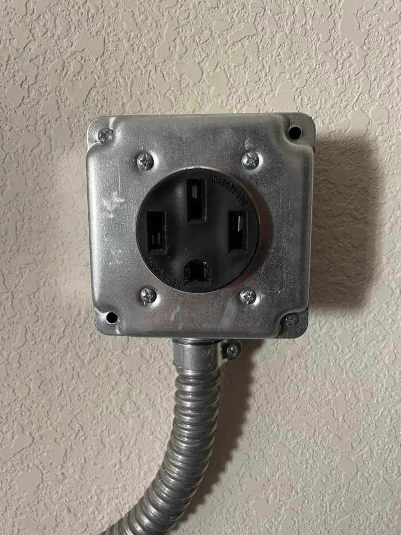 NEMA 14-50 outlet installed for Smart Home Electrical in Live Oak